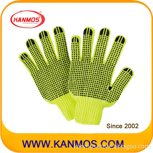 Hi-Vis Flurescent Knitted Industrial Safety Work Gloves (61010TC)